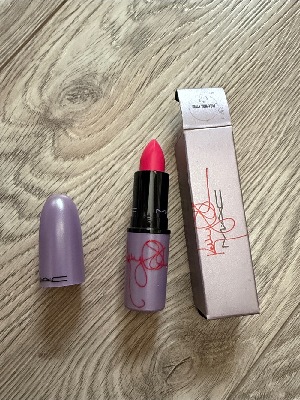 MAC Cosmetics Kelly Osbourne Bright Pink Lipstick in Lavender Tube